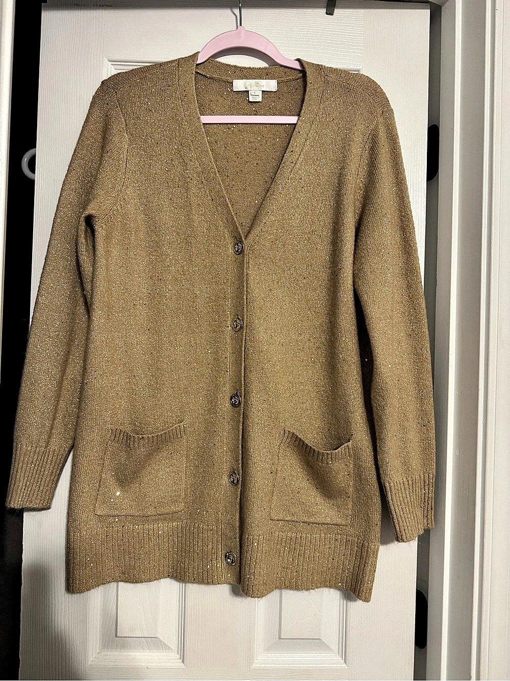 Lily Pulitzer Sequin Cardigan in Brown Size Large